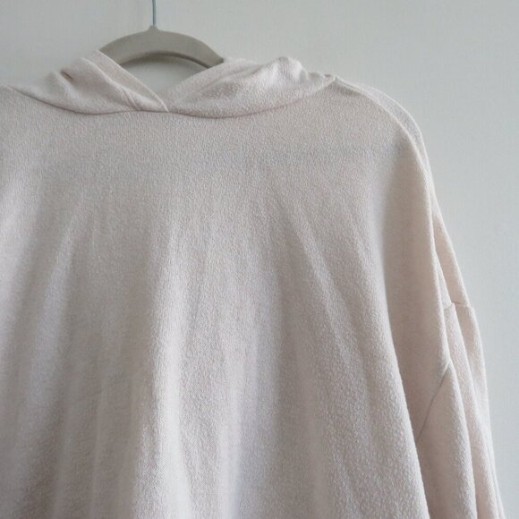 QUINCE Brushed Lounge Cropped Pullover Hoodie in Heather Oatmeal Lounge - Size S - Picture 8 of 13
